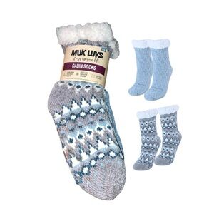 Muk Luks Plush Lined Chenille Cabin Socks